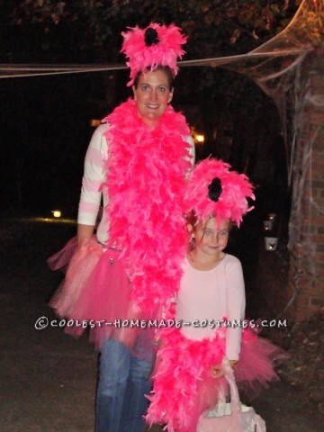Coolest No-Sew Flock of Flamingos Couple Costume