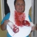 I made my mom this costume in 2009. It all came with a random idea, I think I was on my period. lol 
1. I got a styrofoam (I had left from my s