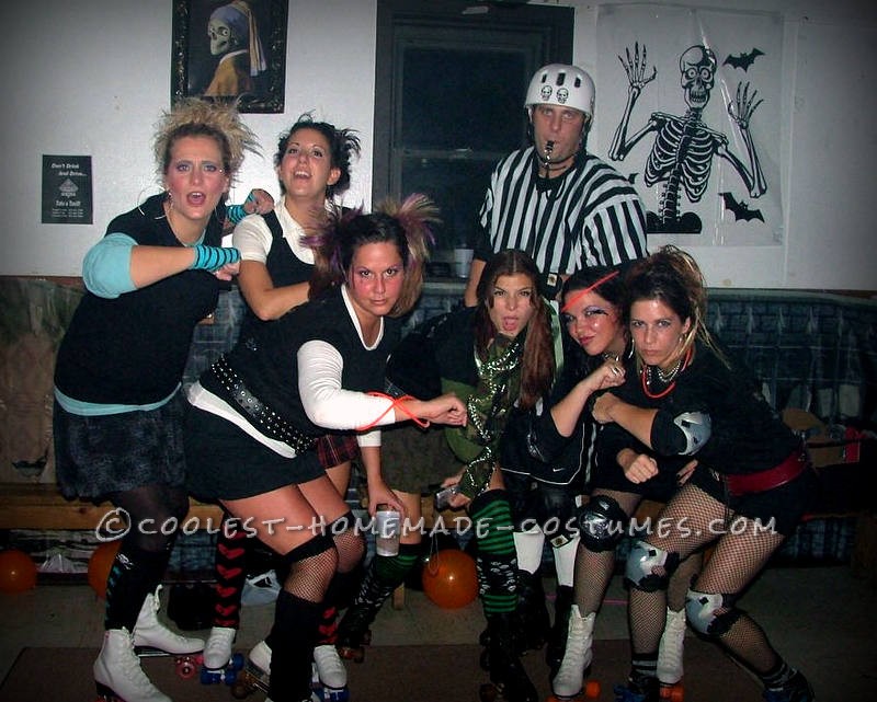 Our 2006 costume may be my all time favorite! We went as Roller Derby girls with a ref! Let me first say this...know both where you are going and wha