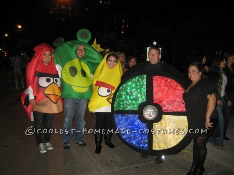 This costume was lit in four colors with a hand controller inside the costume.  The structure was made of bend PVC pipe covered in fabric and li