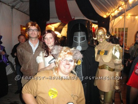 Its the whole gang- Dot was even on gold roller skates allnight!  Such a fun group costume, but 