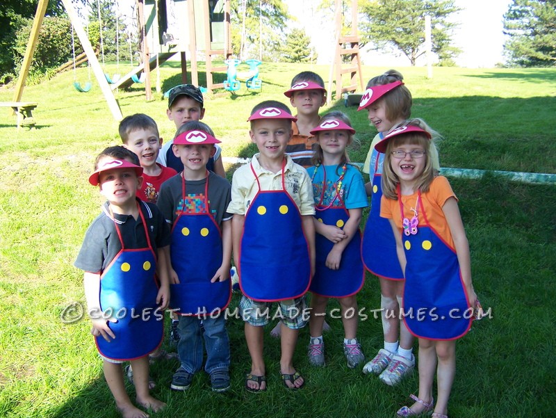 My son was having a Super Mario birthday party and we thought it would be fun if all the kids could dress as Mario. Since we had several kids at the