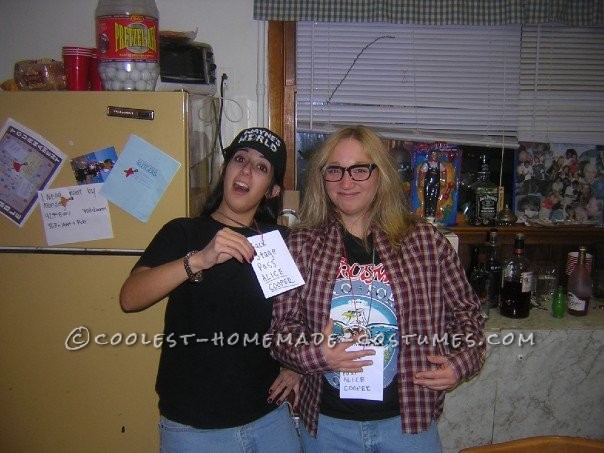 We went all out to create the most authentic wayne's world costumes. we bought reverse-fit jeans from walmart (tighter around the ankle, loose and r