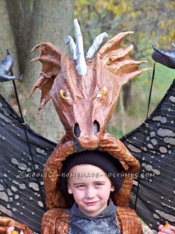 My five year old son was very excited about being a dragon this year. The Homemade Dragon Boy Costume did not appear to be complicated until we got s