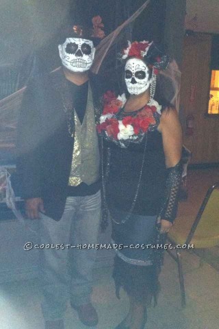 Spooky Dia De Los Muertos Couple Costume