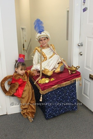 Coolest Abu and Aladdin on a Flying Carpet Kids Halloween Costumes