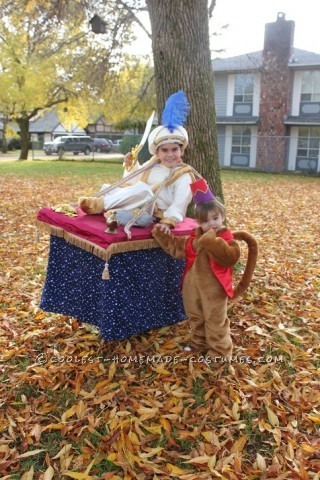 Coolest Abu and Aladdin on a Flying Carpet Kids Halloween Costumes