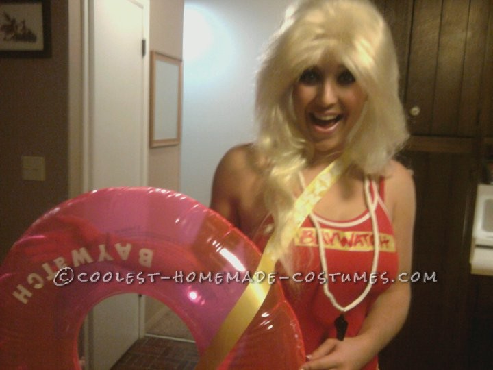 I grew up watching Baywatch, so I figured why not be a funny Pam Anderson!Super easy costume got everything in one shopping trip and threw it togethe