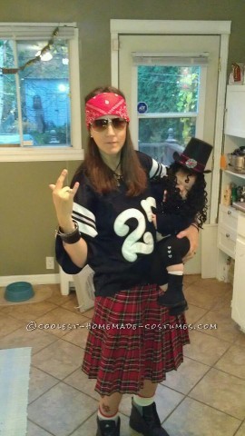 Cute Mother and Baby Guns N Roses Homemade Halloween Costume