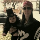 Cute Mother and Baby Guns N Roses Homemade Halloween Costume