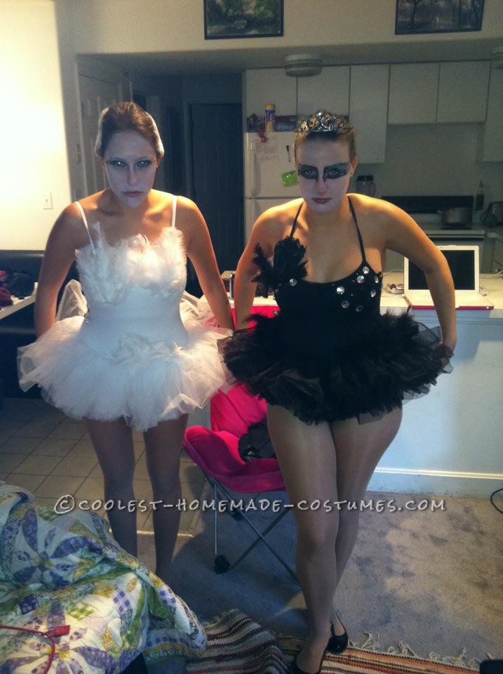 My best friend and I wanted to a duo costume for Halloween 2011 at Ohio University. We both loved the movie \"Black Swan\" and wanted to go as th