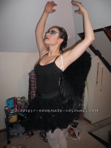 I found this awesome black feather wings for about $12 at a gay pride store and then decided I was definitely going to be Natalie Portman from Black