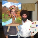 Last-Minute Halloween Couple Costume: Bob Ross and his Happy Little Tree
