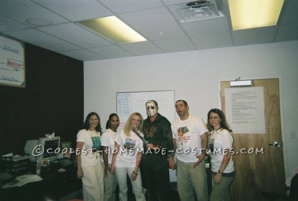 Another year at work, our group went as counselors from Camp Crystal Lake and Jason Voorhees. We found a website where you can design and print out y