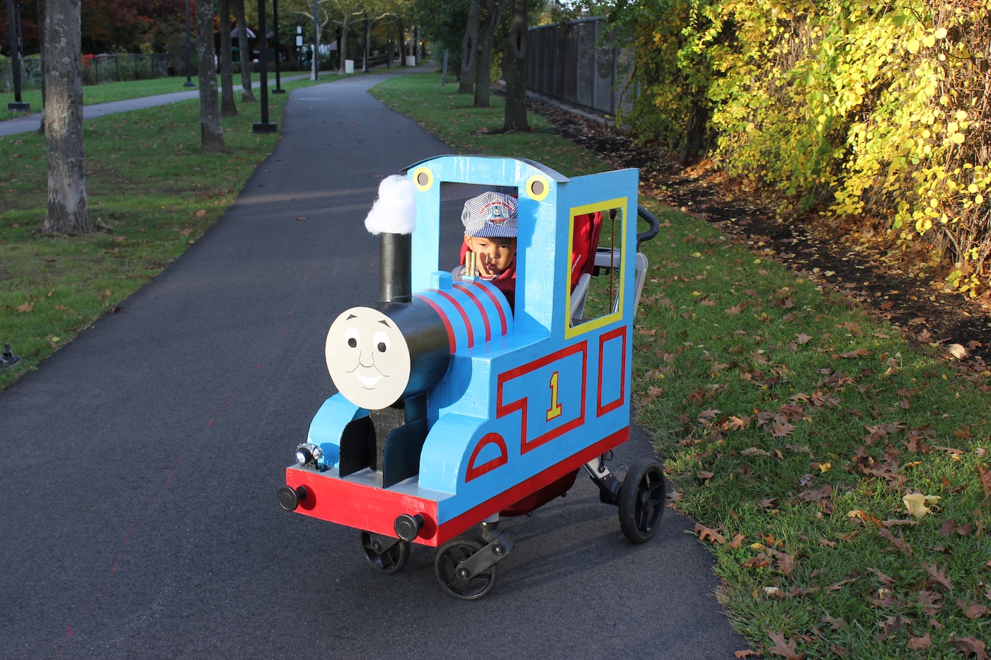Like many 2.5 year old boys, my son is an avid train and Thomas fan.  But as many have noted, the costume selection is lacking.  Being a ma