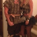 A lot of people thought we were pebbles and bam bam from the flintstones. The costumes were very last minute and easy to make. For the  Cave wom