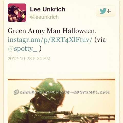 Coolest Homemade Plastic Toy Soldier Halloween Costume