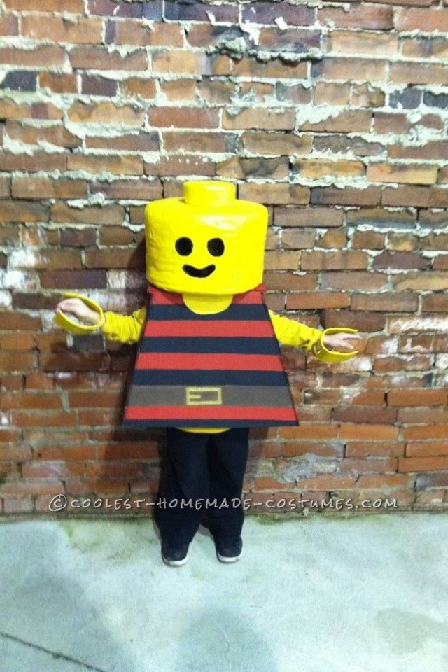 I home make my son’s costumes every year.  So when my 6 year old said he wanted to be a Lego man for Halloween, I was up for the challenge