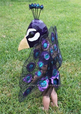 This toddler peacock costume is honestly very time consuming and has many tedious steps, but will be beautiful and well worth the time once completed
