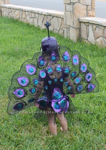 This toddler peacock costume is honestly very time consuming and has many tedious steps, but will be beautiful and well worth the time once completed