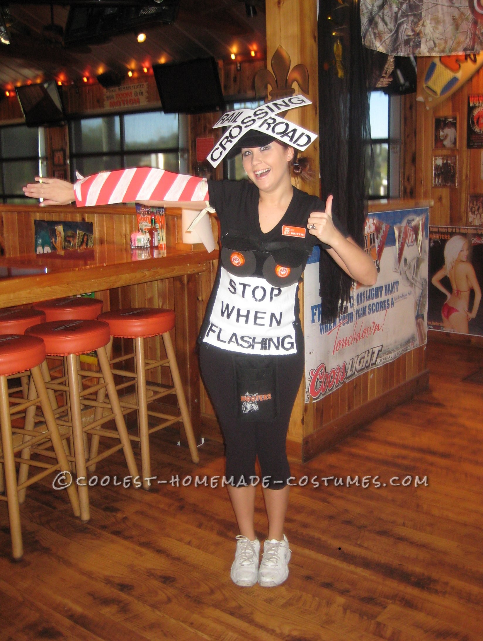 This was my favorite Halloween costume I have ever done. I work at Hooters and all the girls always wear skimpy outfits so I wanted to change it up a