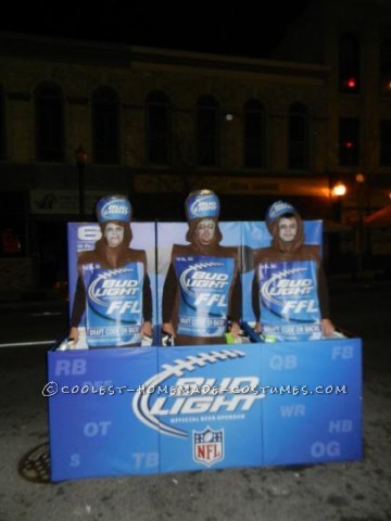 What better fitting than a six pack costume for a bunch of Bud Light beer lovers.A group of friends were attending the Nightmare on Chicago Street,