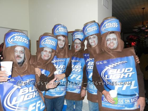 What better fitting than a six pack costume for a bunch of Bud Light beer lovers.A group of friends were attending the Nightmare on Chicago Street,