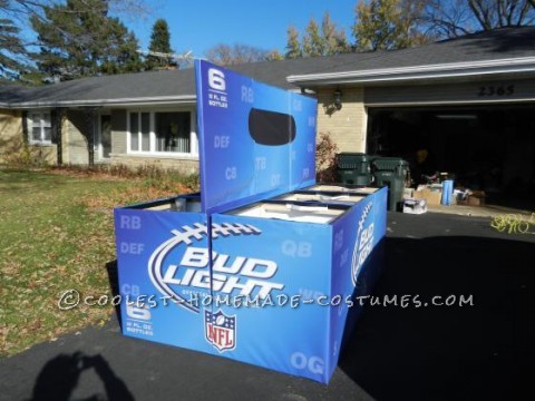 What better fitting than a six pack costume for a bunch of Bud Light beer lovers.A group of friends were attending the Nightmare on Chicago Street,