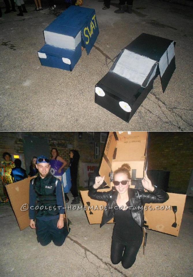 Last Halloween my boyfriend and I decided to go as cops and robbers for halloween, but with a twist! Instead of normal cops and robbers, we were tran