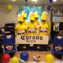 Corona 6 pack costumes was originated from an idea we seen on pinterest but with bud light logo. We used a lot of yelow felt and man it was hot
