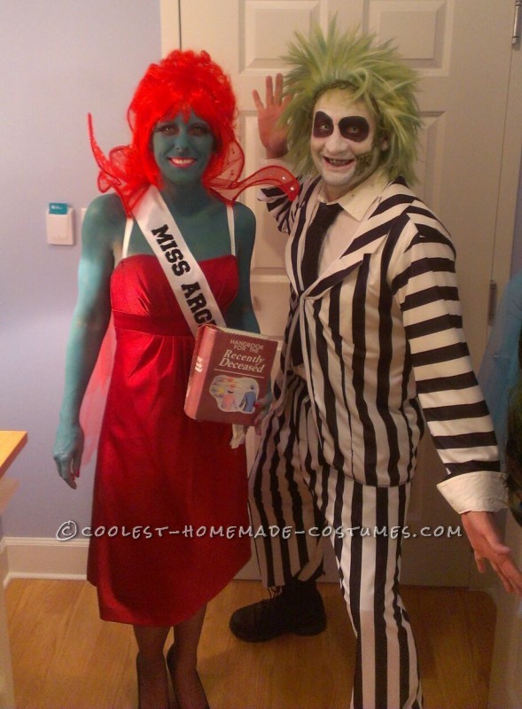 Crazy, Creative Beetlejuice and Miss Argentina Couple Costume with Props!