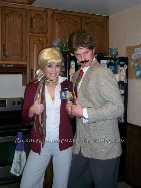 My boyfriend and I just loved the movie Anchorman so we thought it would be a great costume! We won our friends Halloween costume contest that year a