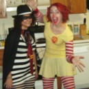 My friend Hilary (Ronald) and I (the Hamburglar) were brainstorming on Halloween costume ideas one year for a group of four of us.  We had the i