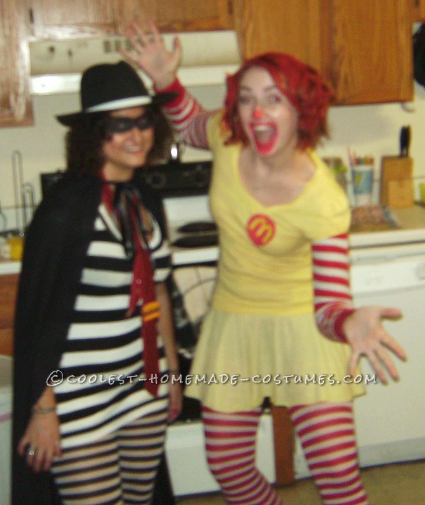 My friend Hilary (Ronald) and I (the Hamburglar) were brainstorming on Halloween costume ideas one year for a group of four of us.  We had the i