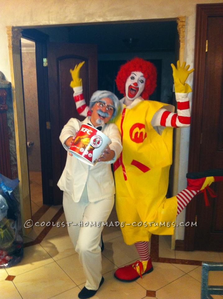 Me and my best friend always try and be something funny. This year we went at fast food legends Ronald McDonald and Colonel Sanders. It was all home
