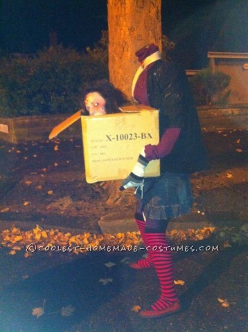 Awesome DIY Costume: Headless Woman Carrying Her Head in a Box