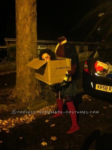 Awesome DIY Costume: Headless Woman Carrying Her Head in a Box