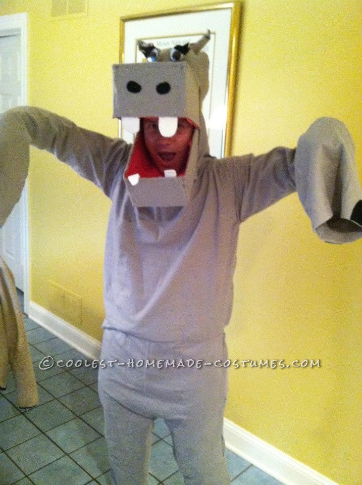 My friend Ben wanted a Hippo costume, so I whipped up the most ridiculous, haggard hippo costume you've ever laid eyes on. I don't have a sewing ma