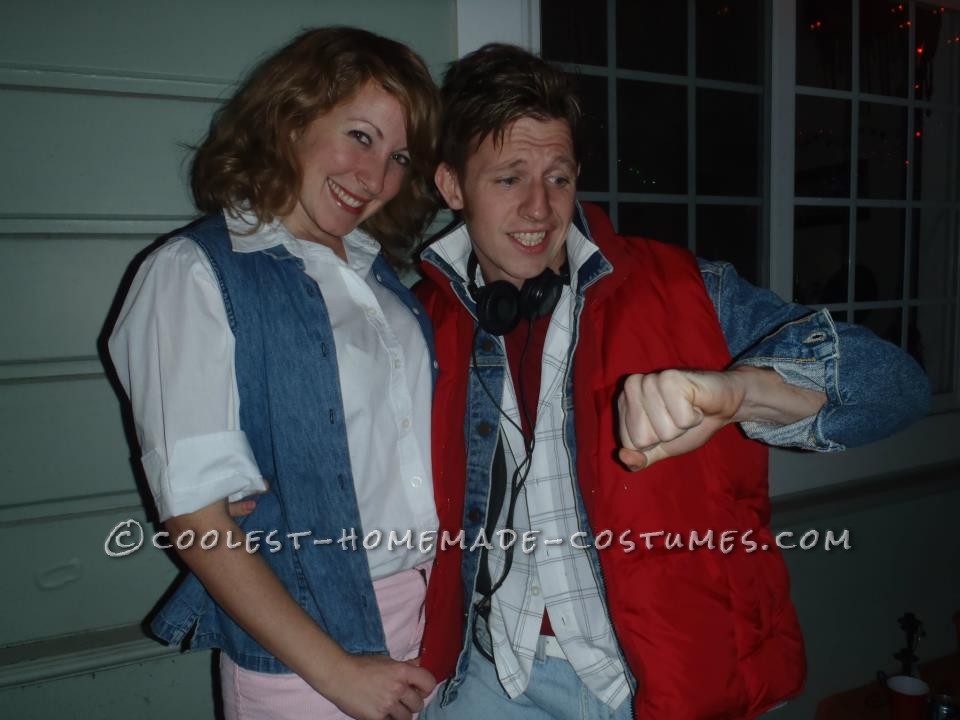 My boyfriend and I loved Back to the Future, so we decided we wanted to be Marty McFly and Jennifer Parker, but we did not own anything that worked.