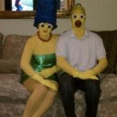 Quite a detailed homemade costume, but easy none-the-less!! We used yellow swim caps for both of our heads to cover all of our hair (2 bucks on amazo