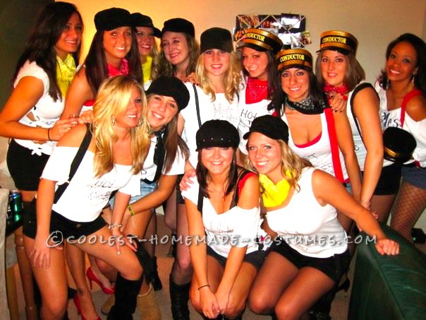 My College friends and I decided to be the "Hot Mess Express" for Halloween in college, after the popular term was coined for a group of girls who