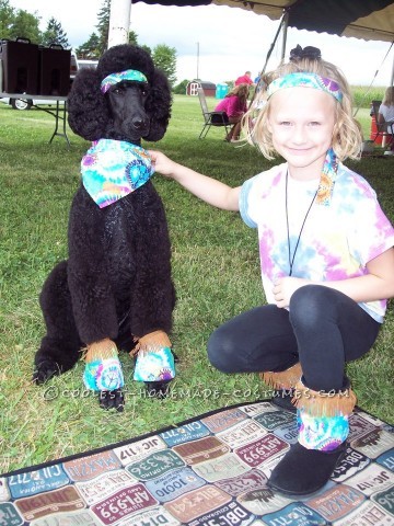 The hippie costume came about since our dog already comes with his own 