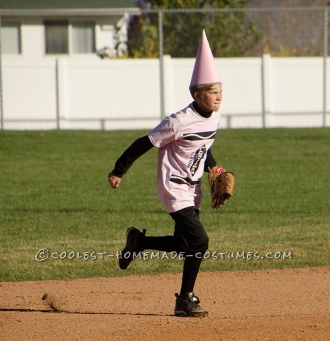 This was half homemade.  Our 12 and 13 year old LUNATICS softball team played a Halloween tournament dressed as 