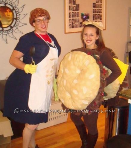 Inspired from the SNL Skit!
Homemade Sloppy Joe Costume:
We found 2 circular cushions at Joann fabrics. We were also lucky enough to find that yell