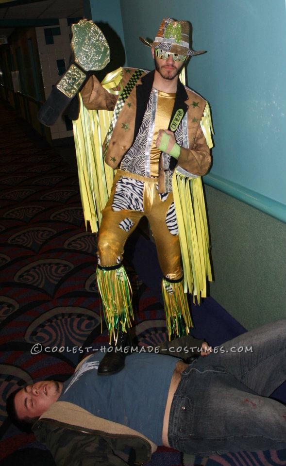 This is a costume I made last Halloween to pay tribute to the late wrestler "Macho Man" Randy Savage who passed away in 2011. I took a suit jack an