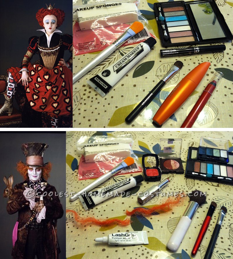 Red Queen and Mad Hatter Inspiration and Makeup
