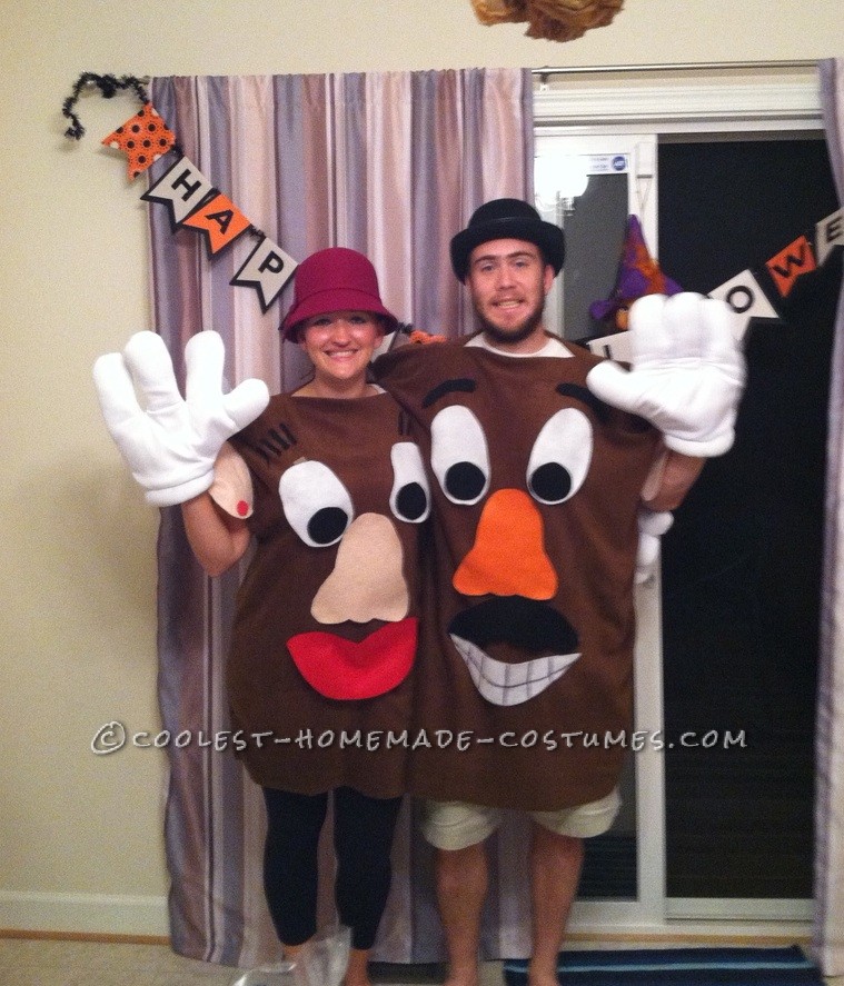 My boyfriend and I decided to make Mr and Mrs Potato Head costumes after seeing some great ideas on this site and loving the characters from the Toy