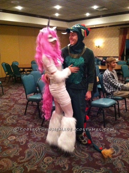 My boyfriend and I went as a unicorn and dragon for Halloween! I actually started our costumes last year, but a rogue blizzard rolled in and cancelle