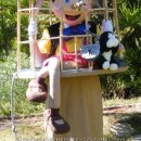 Pinocchio's and his friends Jiminy Cricket, Figaro, and Cleo. I improved on my naughty Pinocchio cage costume by adding a paper mache Pinocchio head