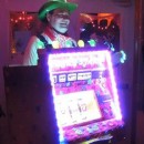 I got the idea to make this working Slot Machine costume while on a bus-trip to a nearby cascino.   The costume is made, excluding lighting and